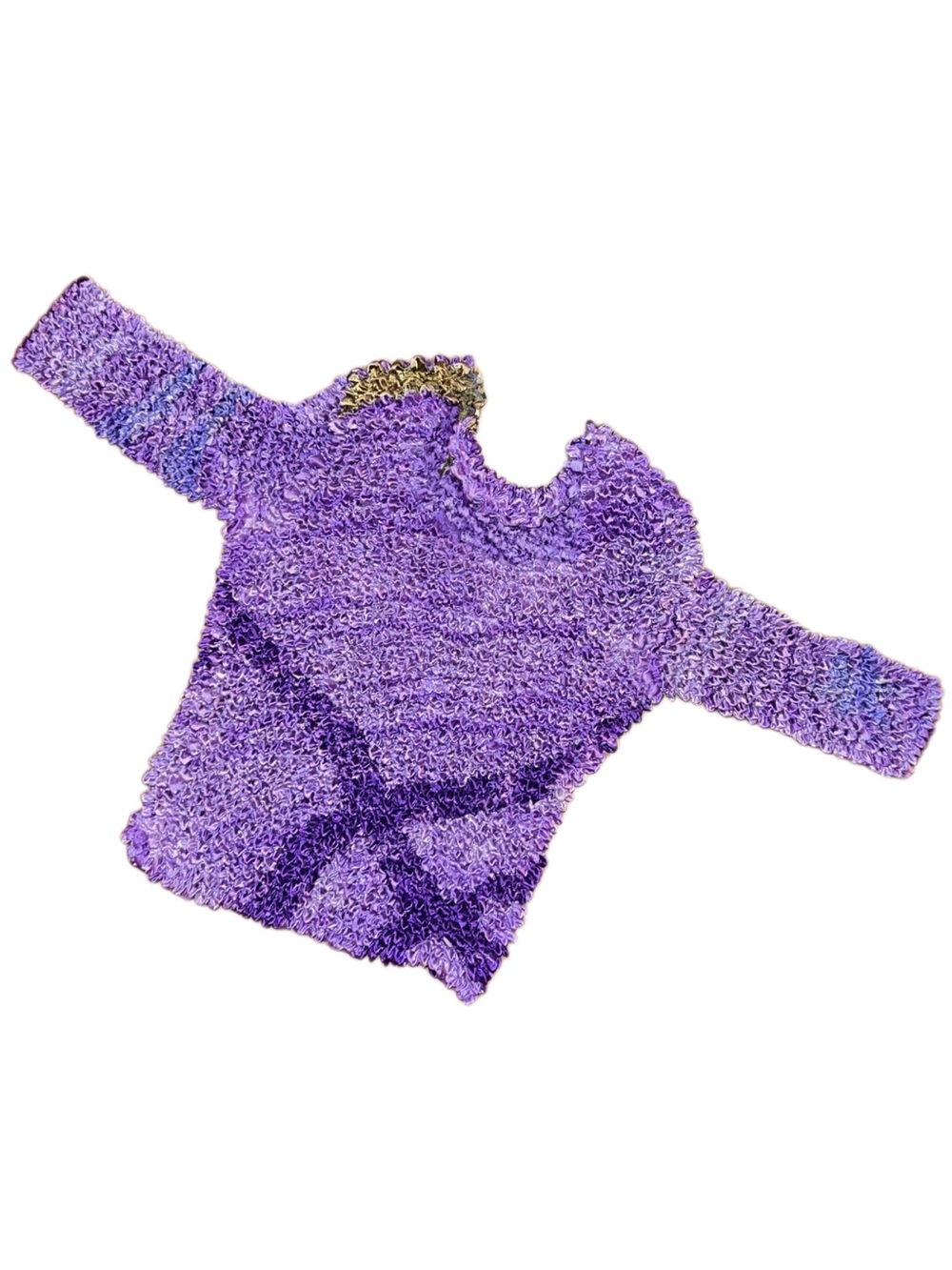 Vintage Cache Y2K Purple Popcorn Crinkle Stretch Top